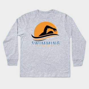 Swimmer Kids Long Sleeve T-Shirt